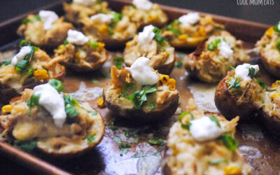 Game day recipe: Creamy Chicken Enchilada Potato Skins for the win. (Whether or not your team actually wins.)