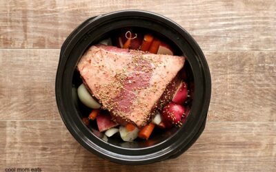 Corned beef and cabbage in the slow cooker for an easy St. Patrick’s Day feast.