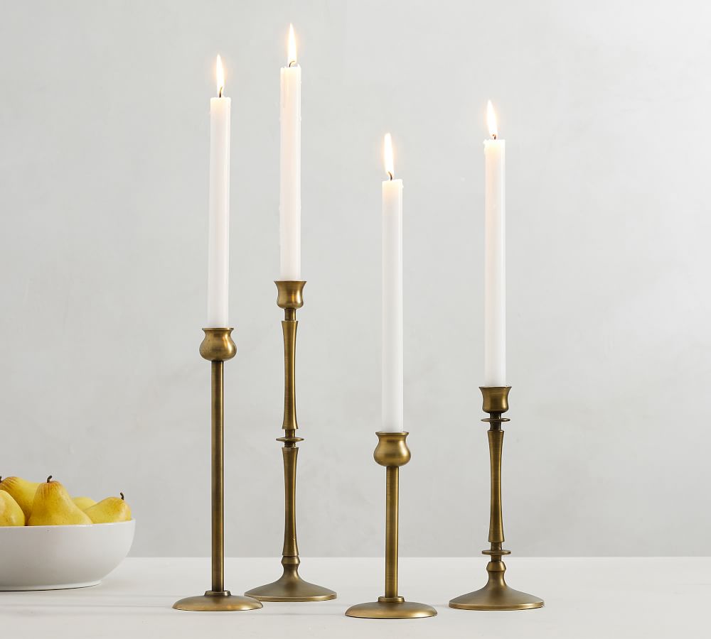 How to clean brass using non-toxic ingredients | Brass candlesticks from Pottery Barn
