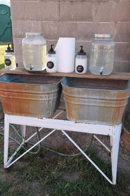 DIY Pumpkin Party: DIY Hand Washing Station from Hen and Chicks Barn Market