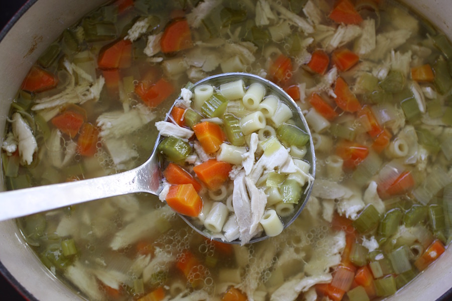Chicken soup, seasoned with tears: A reflection on cooking through a year in lockdown.