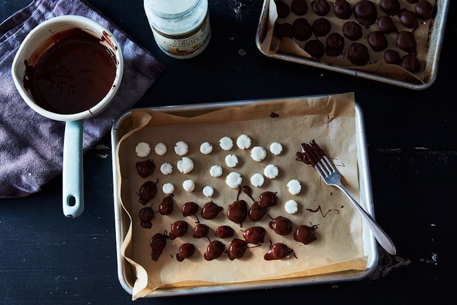 DIY movie theater candy recipes: Homemade Junior Mints at Food 52 | photo by James Ransom