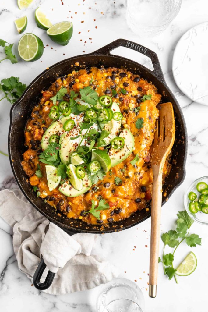 Cool Mom Eats weekly meal plan: 30-Minute Quinoa Enchilada Skillet at Jessica in the Kitchen