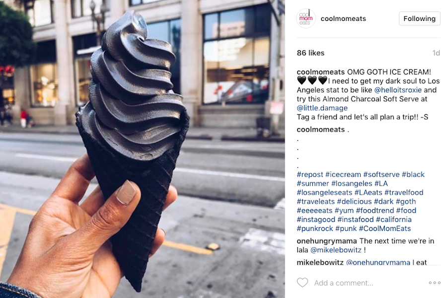 7 changes I'm making before I turn 40:   Try new things...like goth ice cream, maybe? | Photo by helloitsroxie on Instagram