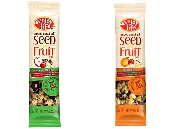 Enjoy Life Seed and Fruit Mix packs are great high protein snack that you can buy at the store for convenient after school snacking that's also safe for all kids and schools since it's totally allergy free! | Cool Mom Eats