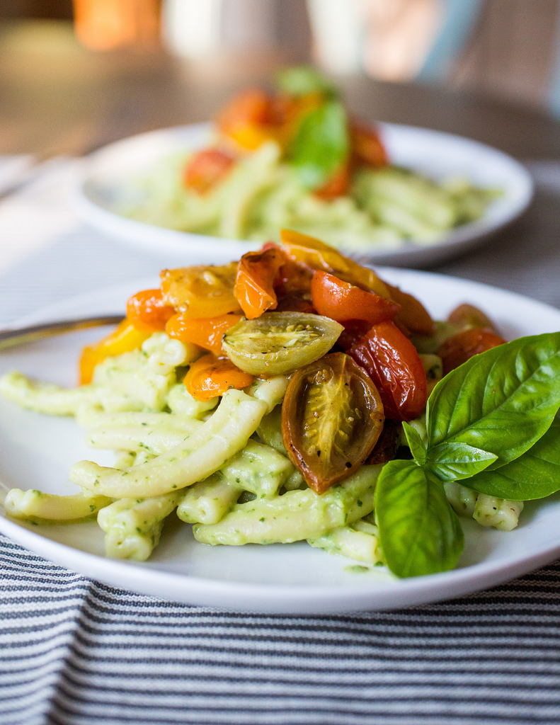Cool Mom Eats weekly meal plan: Avocado Pasta with Burst Cherry Tomatoes at Smells Like Home