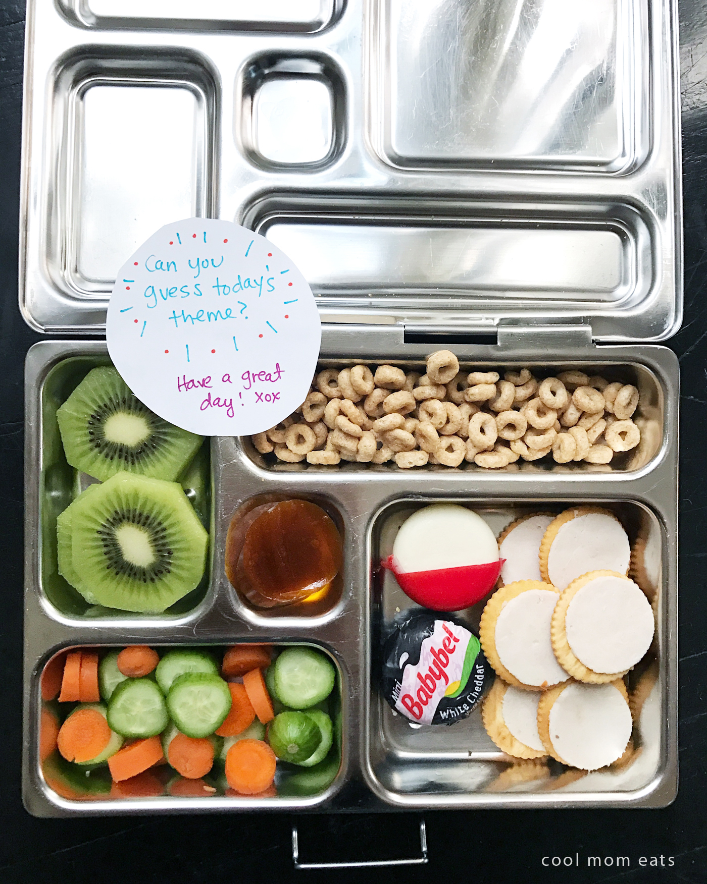 Fun school lunch ideas with Mini Babybel: Pick a shape theme like with this "lunch in the round" lunch box | Cool Mom Eats [sponsor]