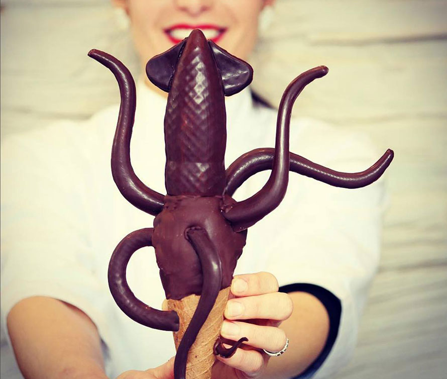 Colossal Squid Ice Cream Cone by Giapo in Auckland, New Zealand. Whoa!