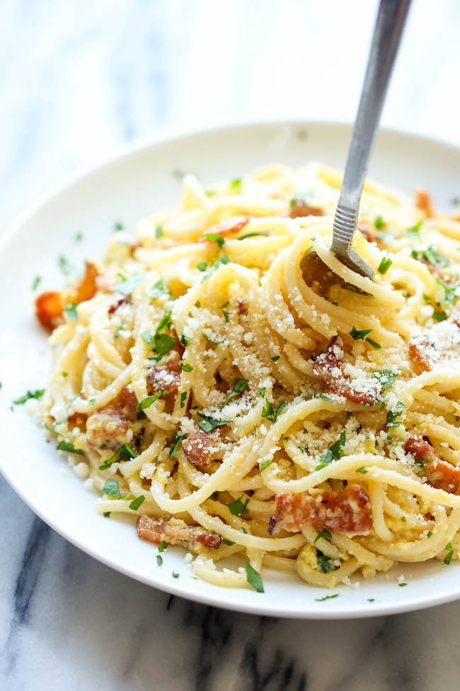 Cool Mom Eats: 15-Minute Spaghetti Carbonara | Damn Delicious 
