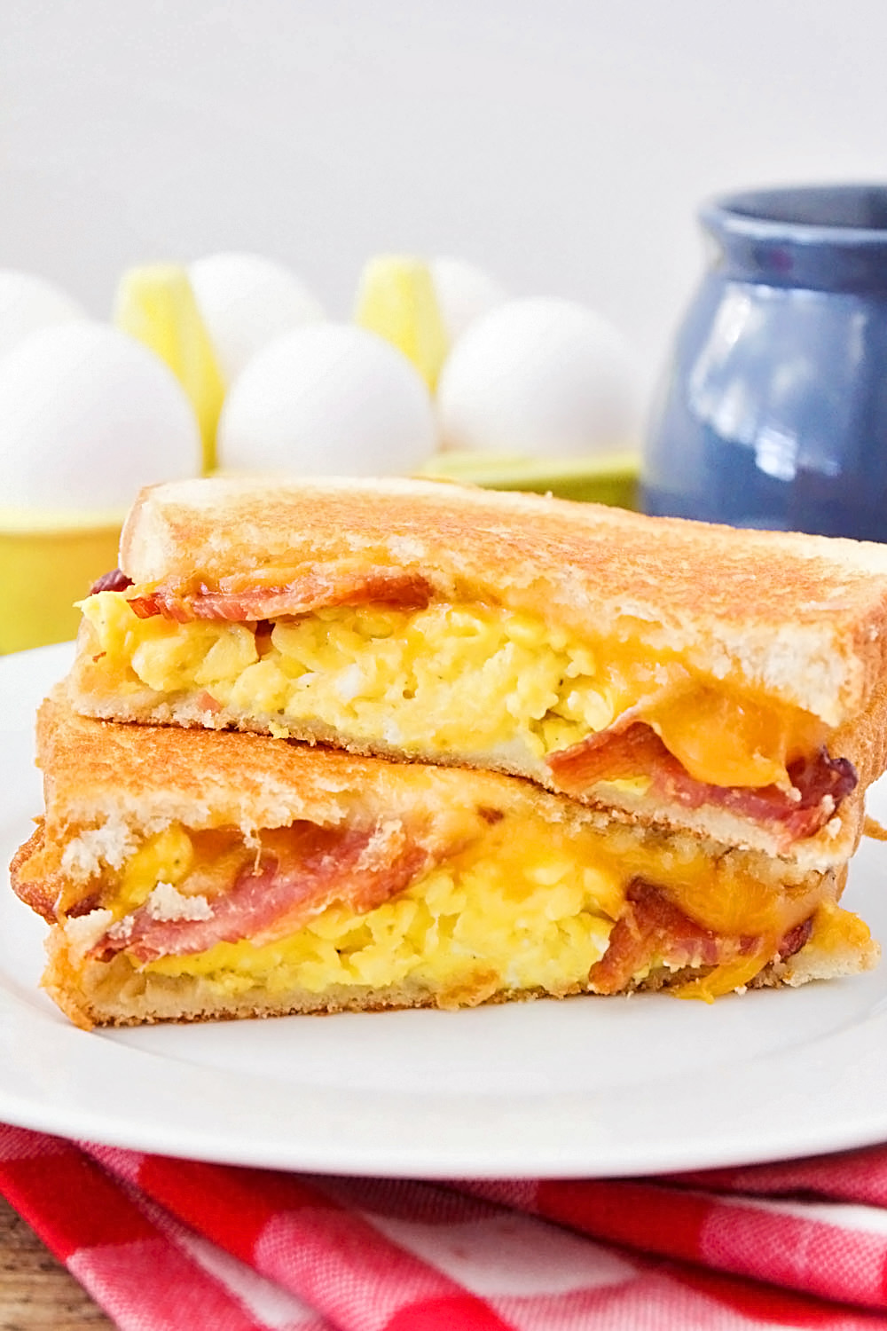 One of our favorite ways to enjoy grilled cheese: Bacon and Egg Grilled Cheese Sandwich | The Baker Upstairs
