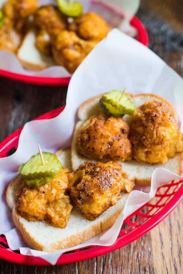 Vegan Nashville Hot Chicken made with cauliflower. So smart...and delicious! | B. Britnell