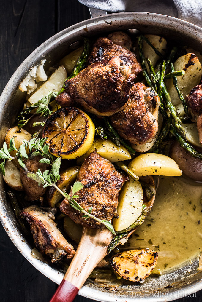 Cool Mom Eats weekly meal plan: One-Pan Lemony Greek Chicken with Potatoes at The Endless Meal
