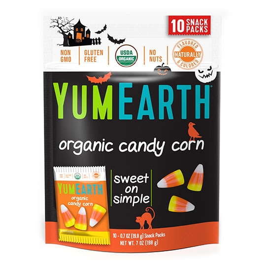 Allergy-free Halloween candy: YumEarth Candy Corn is new this year and just what we need! Non-GMO, gluten-free, nut-free, naturally flavored and colored, AND organic. Yay! | Cool Mom Eats
