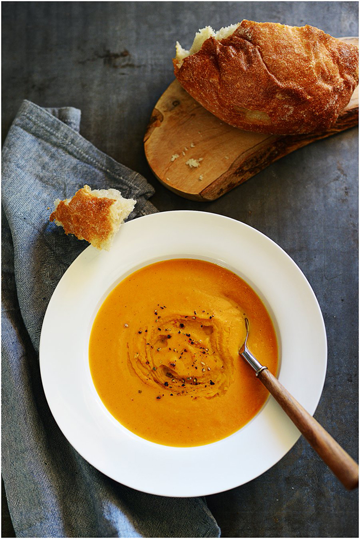 Cool Mom Eats weekly meal plan: Creamy Carrot and Sweet Potato Soup at Muy Delish