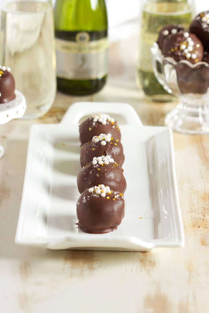Champagne desserts for New Year's Eve: Dark Chocolate Champagne Truffles | The Suburban Soap Box