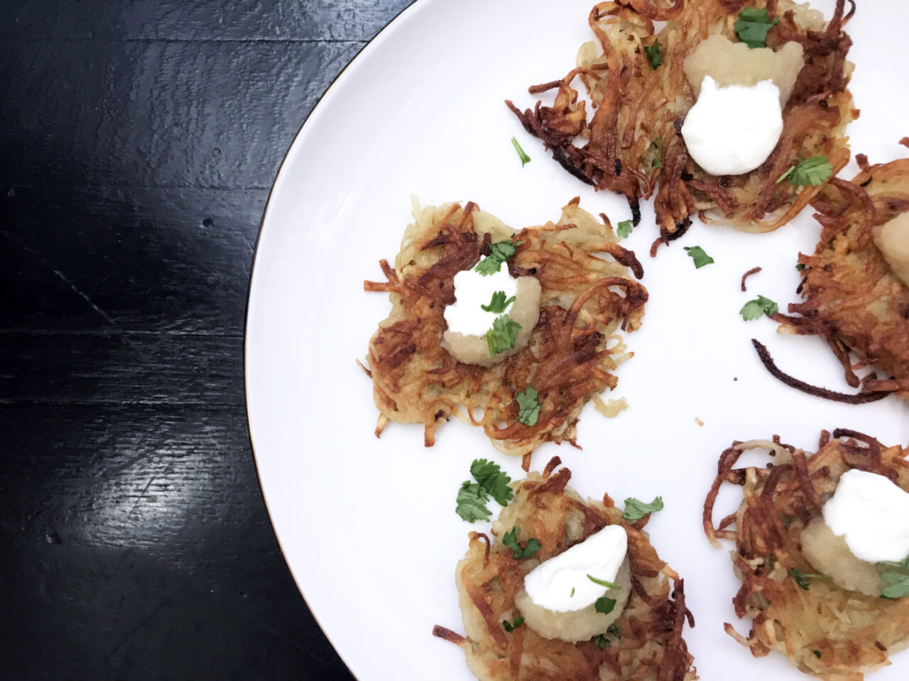 The best and simplest potato latkes recipe. Start Hanukkah here.