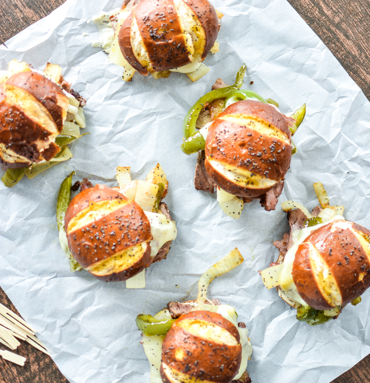 Super Bowl recipes that satisfy your game day cravings and also serve as dinner: Philly Cheesesteak Sliders with Provolone | Cooking and Beer