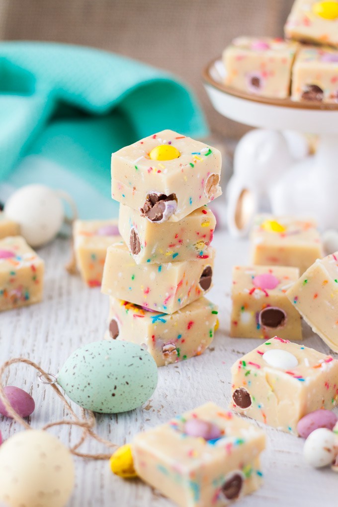 Easter cookies kids can make: Funfetti Fudge at Sugar Salt Magic