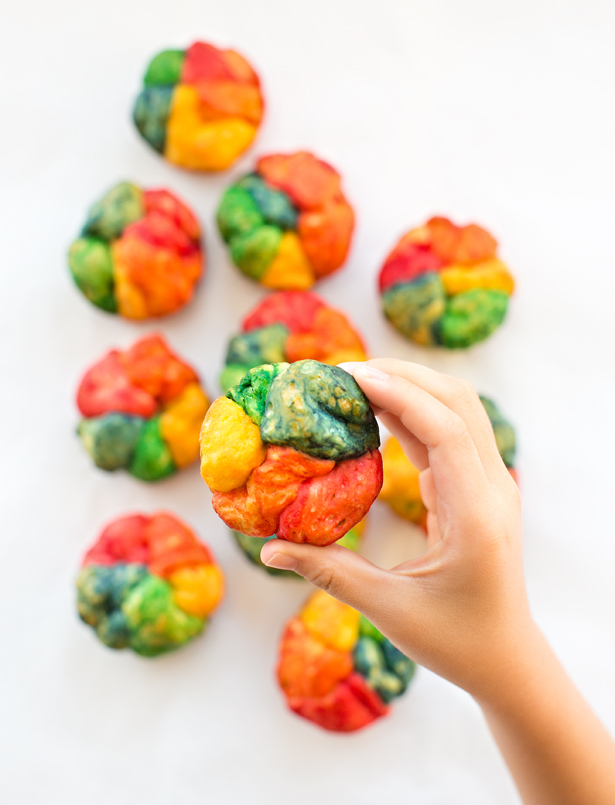 Edible St. Patrick's Day crafts for kids: One-Ingredient Rainbow Bread at Hello, Wonderful
