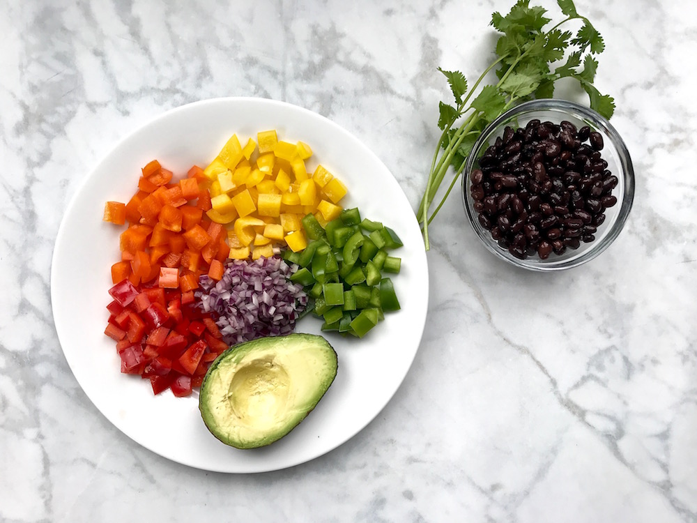 How to make rainbow salsa for a homemade burrito or taco bar | © Jane Sweeney for Cool Mom Eats