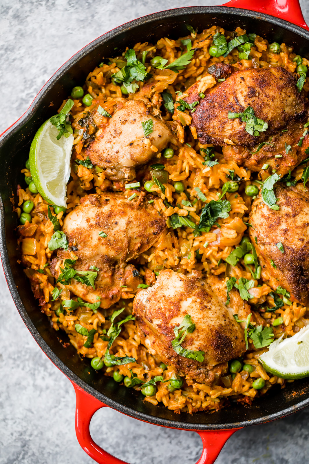 Cool Mom Eats weekly meal plan: Mama's Puerto Rican Chicken and Rice (Arroz con Pollo) at Ambitious Kitchen