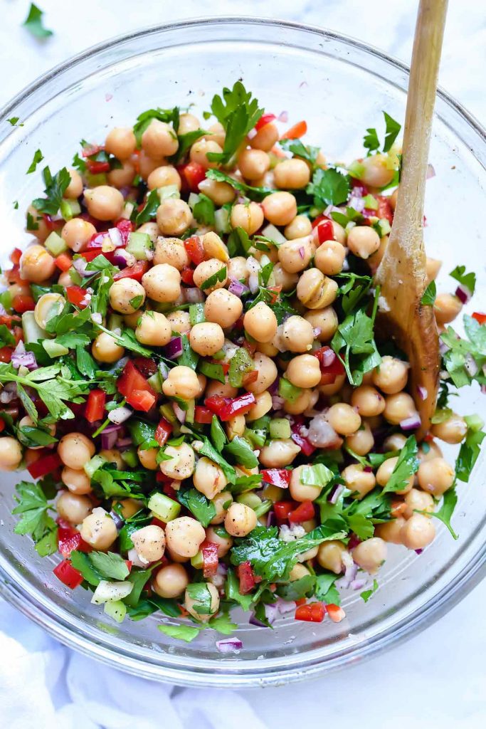 Budget-friendly dinners: Outrageous Herbacious Chickpea Salad | Foodie Crush