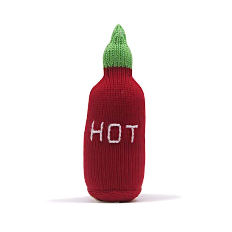 Foodie baby shower gifts: Hot Sauce rattle by Estella