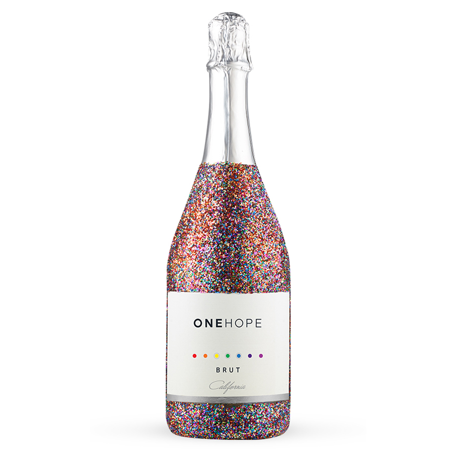 edible mothers day gifts California Brut Sparkling Wine Rainbow Glitter Edition onehope