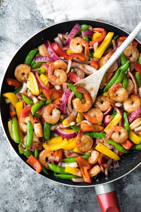 Cool Mom Eats weekly meal plan: 15-minute Sweet Chili Shrimp Stir Fry at Sweet Peas and Saffron