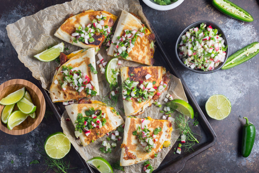 Next week’s meal plan: 5 easy recipes for the week ahead, from quesadillas with a springy salsa to a 15-minute family fave.