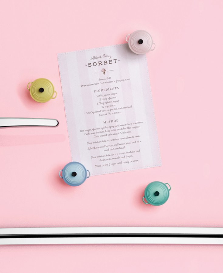Le Creuset’s affordable Sorbet Collection: Magnets