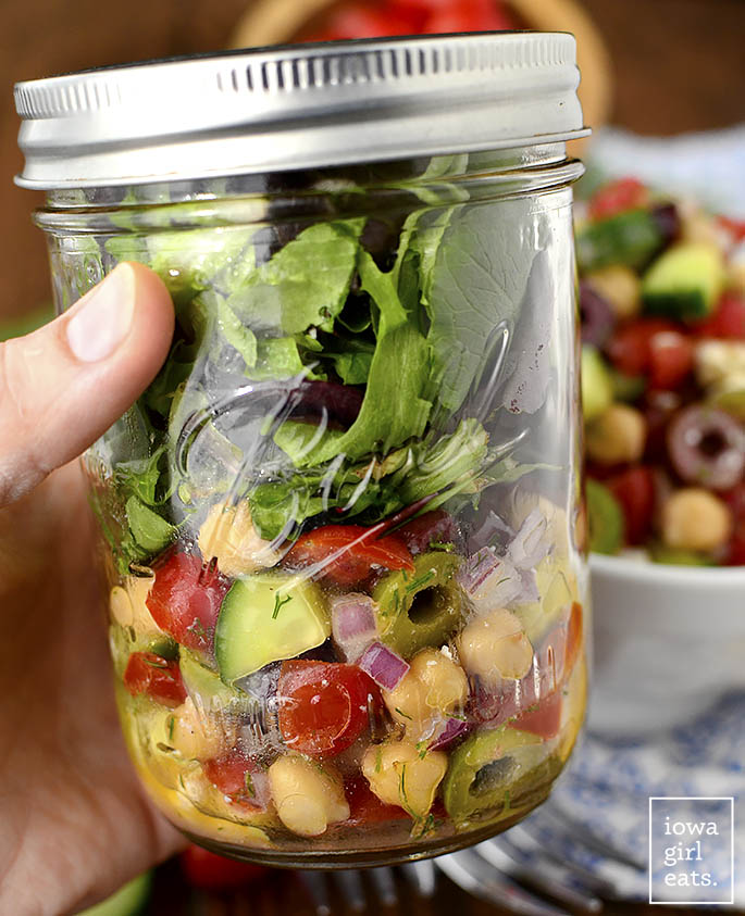 Best Mother's Day picnic: Greek Chickpea Salads | Iowa Girl Eats