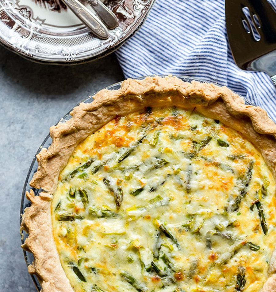 Make ahead Mother's Day brunch recipes: Crab, Asparagus and Leek Quiche at Fox and Briar