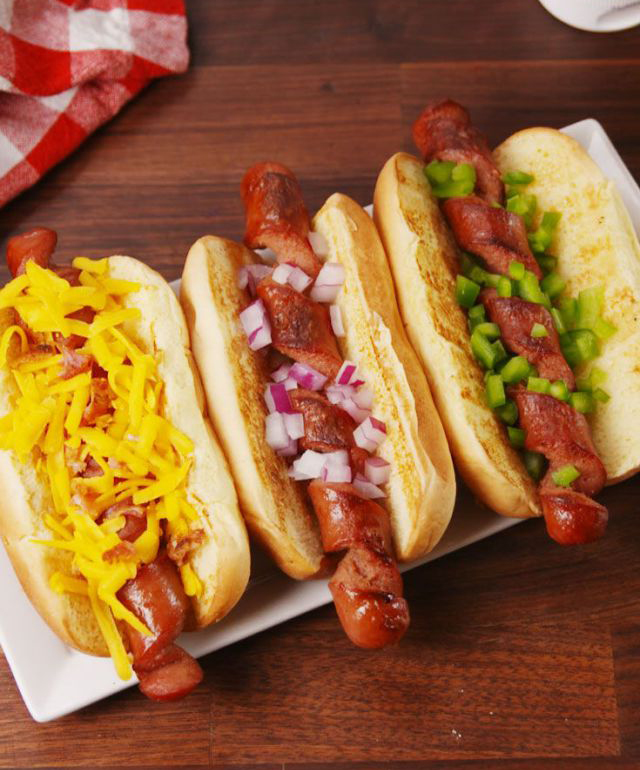 10 outdoor cookout hacks and recipes to try: Spiralizing hot dogs via Delish