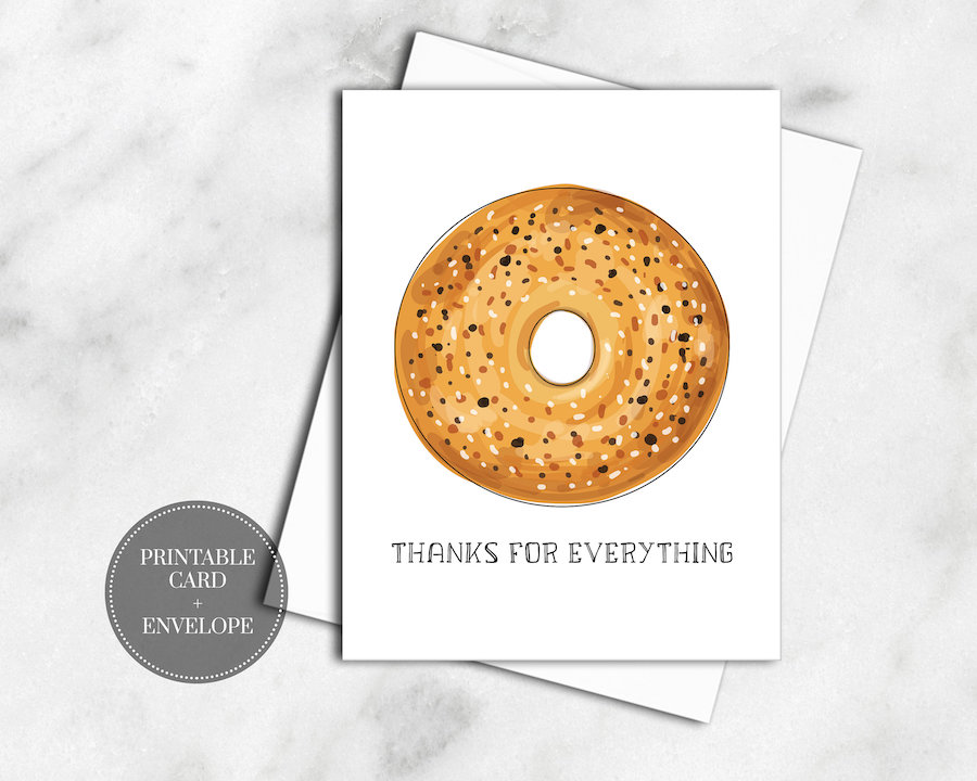 Teacher appreciation food gift idea: Thanks for Everything card at Razors Edge Paperie