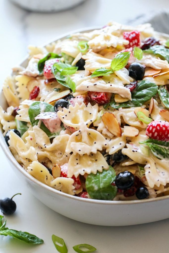 The best pasta salad recipes for summer: Berry Poppyseed Chicken Pasta Salad from Real Food RDs