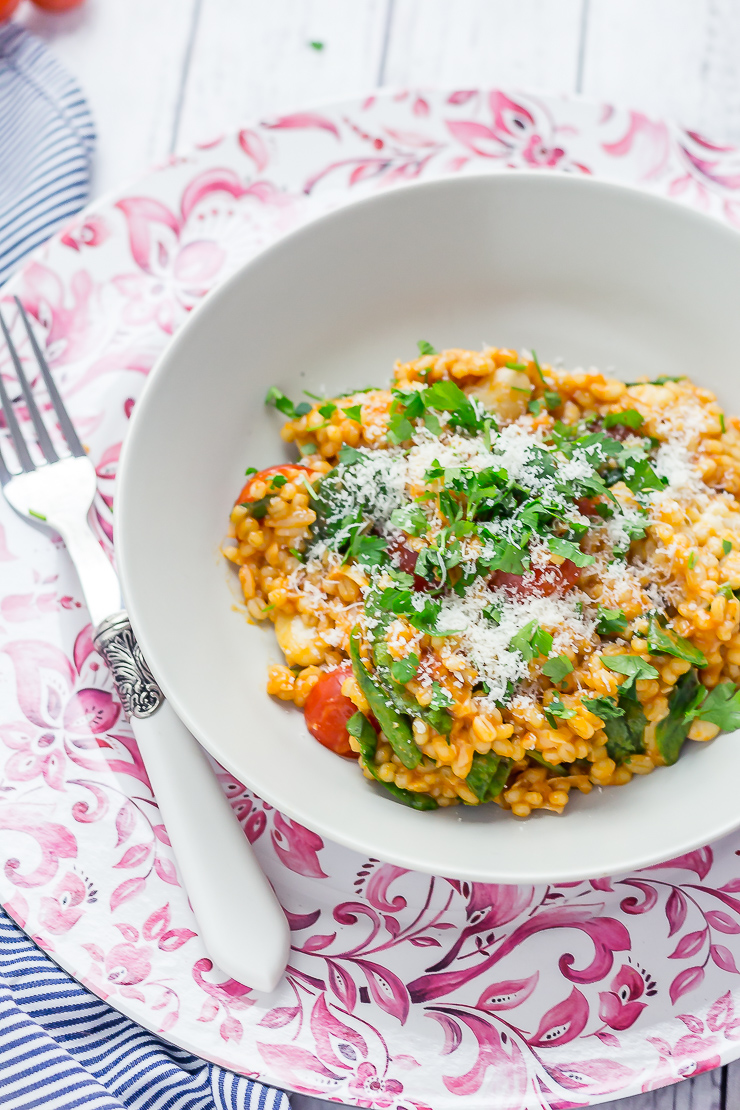 Summer Instant Pot recipes: Instant Pot cheesy pearl barley with tomato | The Cook Report