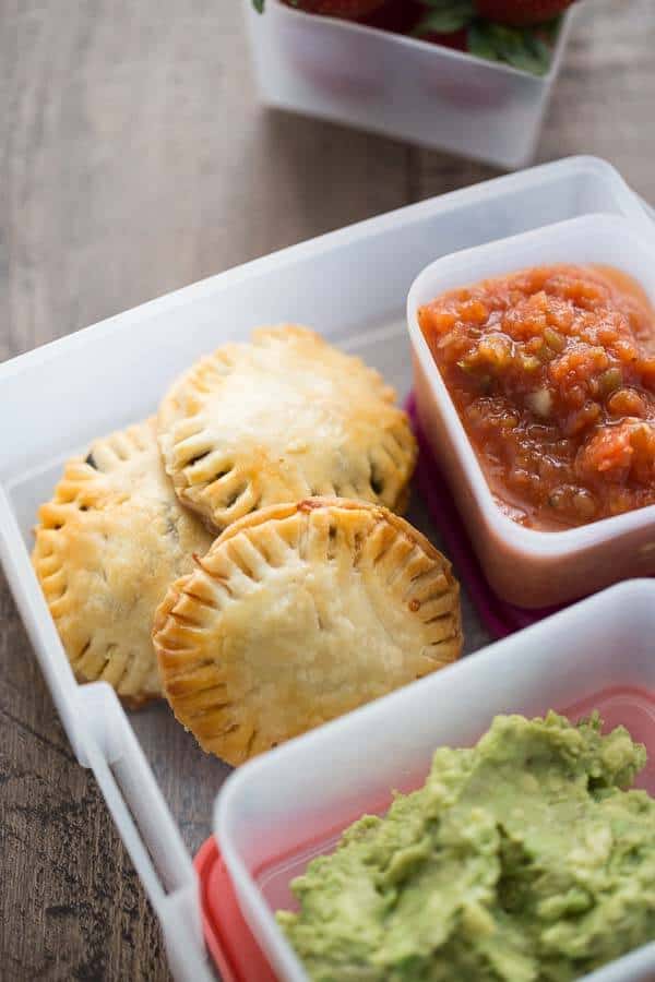 Easy preschool lunch ideas for toddlers: Mini taco hand pies from Lemons for Lulu are perfect for making ahead then serving through the week