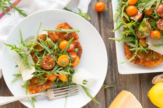 Family-friendly dinners made with cherry tomatoes: Chicken Milanese at Coley Cooks