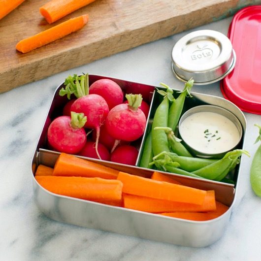 Essential school lunch packing list: Pack veggies! via Lunchbots