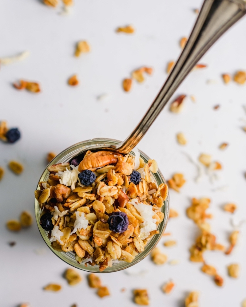 Gluten-free school lunch recipes: Blueberry Coconut Granola at Well Fed Baker