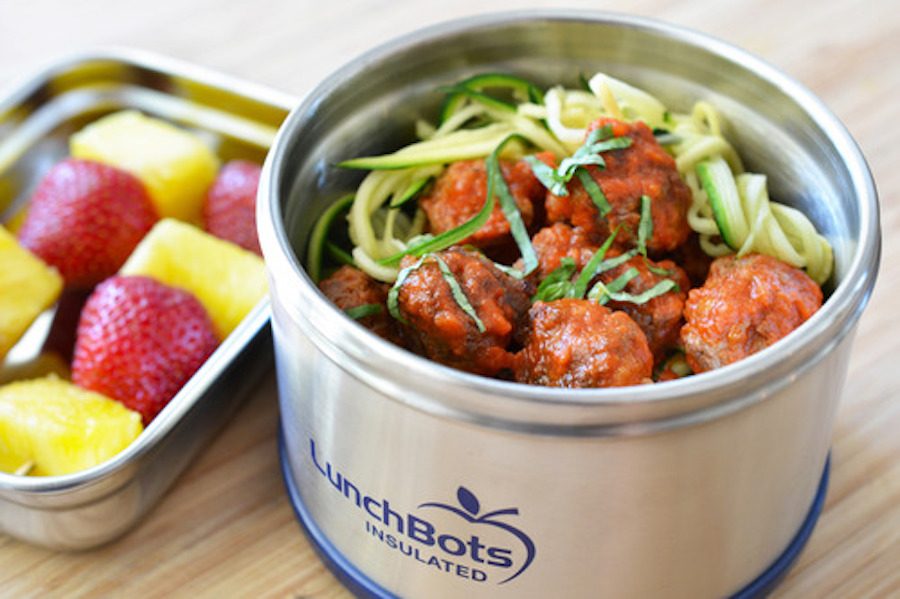 Hot lunch box ideas for school: Meatballs and Noodles at The Organised Housewife
