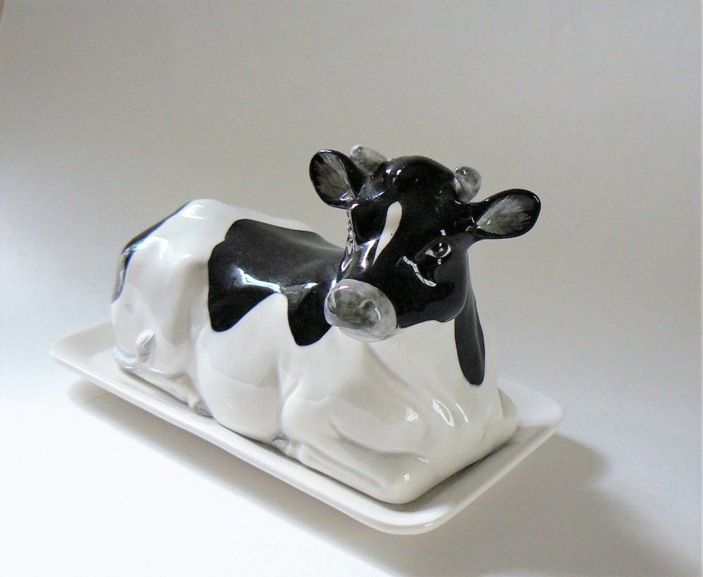 Can you keep butter out of the fridge? Covering helps it last longer m| Vintage Otagiri Cow Butter Dish on Etsy