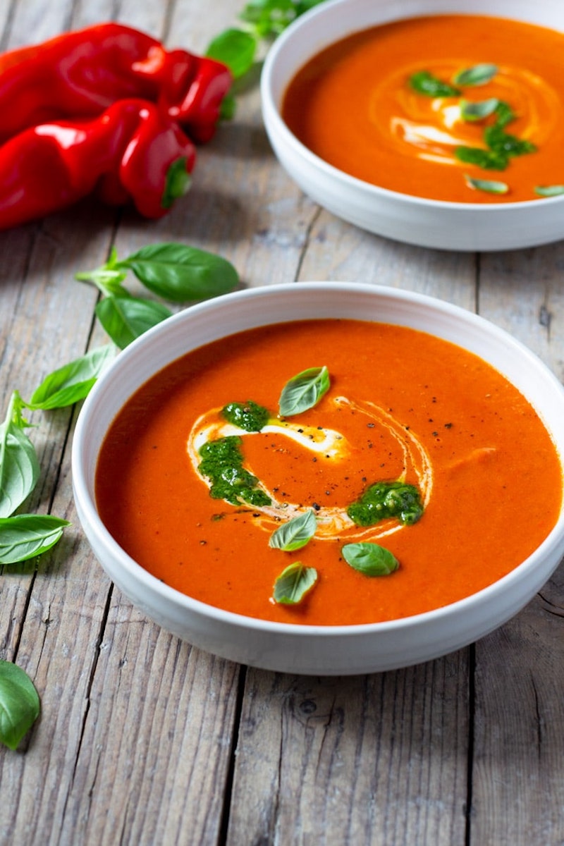 Weekly meal plan: Roasted Red Pepper Soup at Inside the Rustic Kitchen
