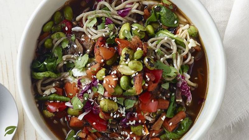 Meatless meals at America's top 10 fast food restaurants: Soba Noodle Broth Bowl with Edamame at Panera