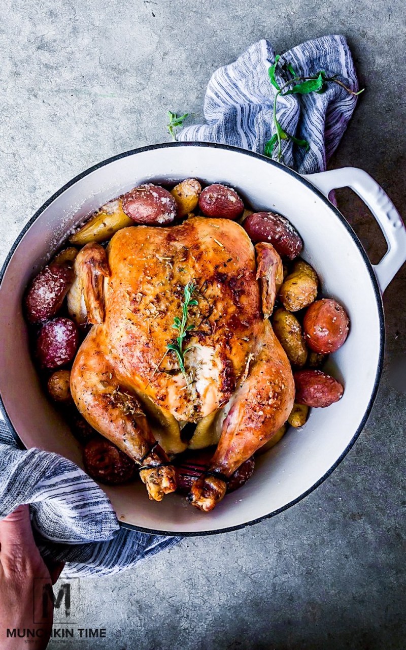 Weekly meal plan: Rosemary Garlic Roasted Chicken at Munchkin Time 