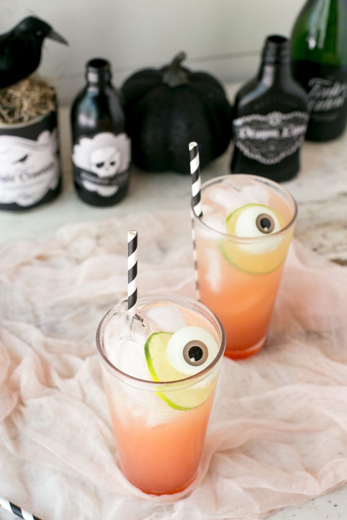 Bloody Crush kids' Halloween mocktail recipe made from Nathalie's Blood Orange Juice to get that gorgeous color | Cool Mom Eats