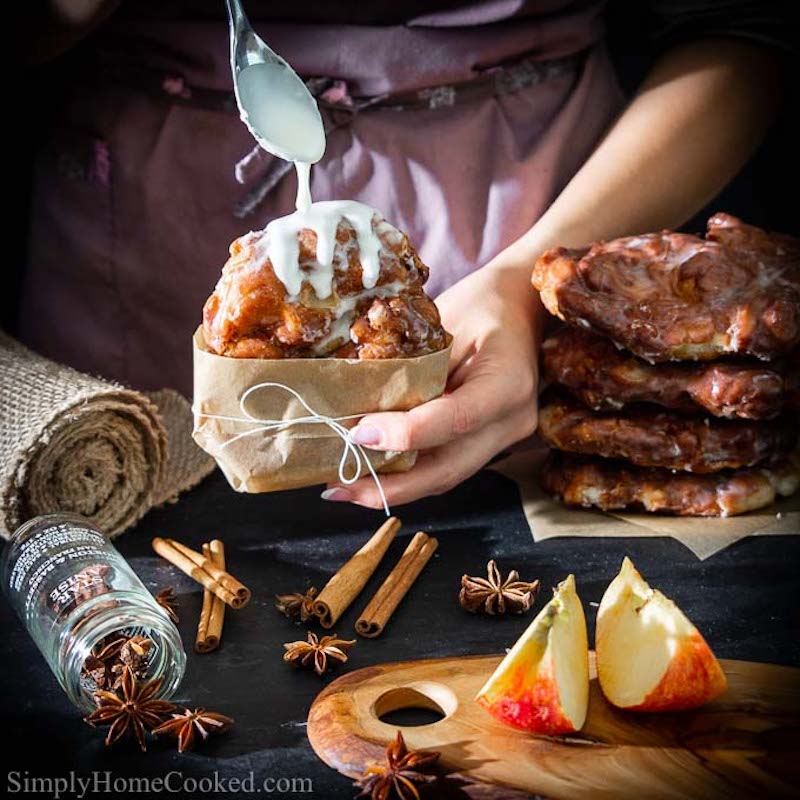 Best fall donut recipes: Apple Fritters at Simply Home Cooked
