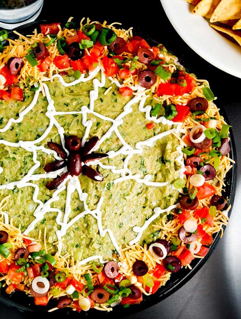 Semi-homemade Halloween party treats you can make last-minute: Mexican dip at On the Go Bites