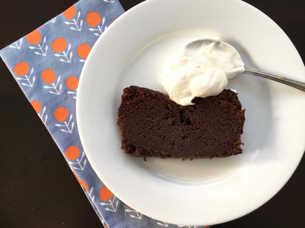 Perfect holiday cake recipe for gift giving: Nigella Lawson's Dense Chocolate Loaf Cake. | © Jane Sweeney Cool Mom Eats